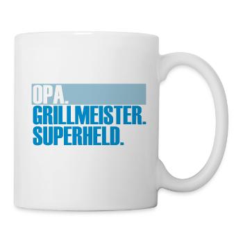 Opa. Grillmeister. Superheld. - Tasse - Weiß - Rechts