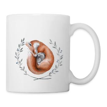 Fuchs und Hase - Tasse - Weiß - Rechts