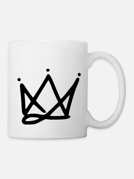 Emoji crown crowns sketch black - Mug - white