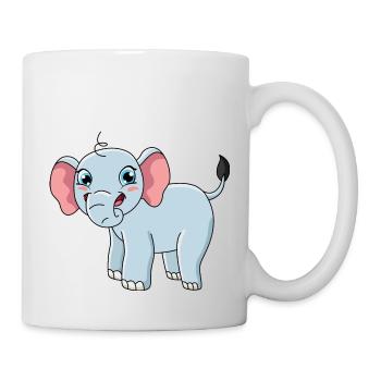 Elefant - Tasse - Weiß - Rechts