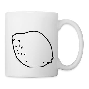Citron émoji fruit broder croquis noir - Mug blanc - blanc - Droite