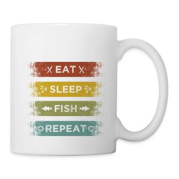 Fisherman Saying Eat Sleep Fish Repeat Fishing - Mug - white - Right
