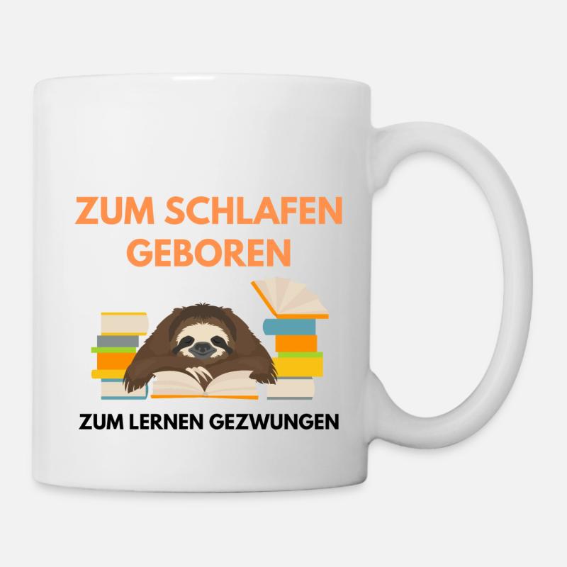 Schlafen und Lernen - Tasse - Weiß