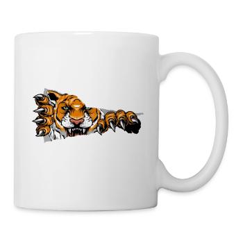 Tigerkopf - Chat sauvage Dentage motif - Mug blanc - blanc - Droite