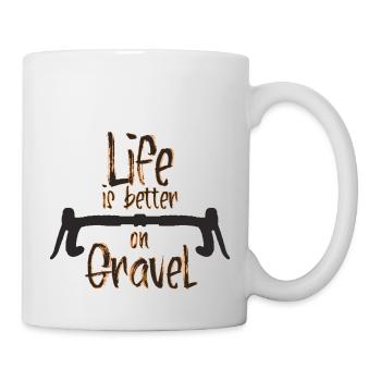 Life is better on gravel Dark/Orange - Mug blanc - blanc - Droite
