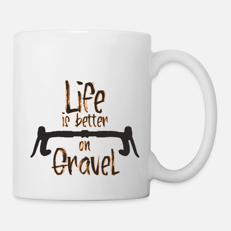 life is better on gravel Dark/Orange - Mug - white
