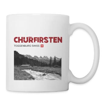 Schweizer Berge T-Shirt Churfirsten Toggenburg - Tasse - Weiß - Rechts