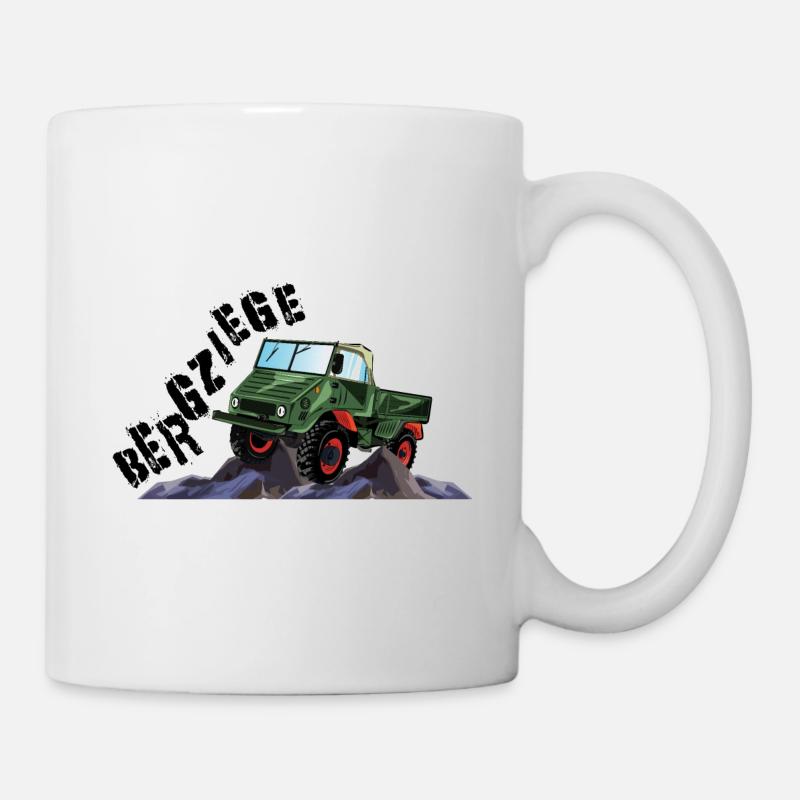 Bergziege - Unimog - Offroad - Oldtimer - Tasse - Weiß