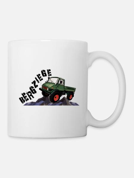 Mountain goat - Unimog - Offroad - Oldtimer - Mug - white