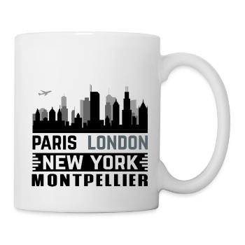 montpellier Paris London New-York - Mug blanc - blanc - Droite