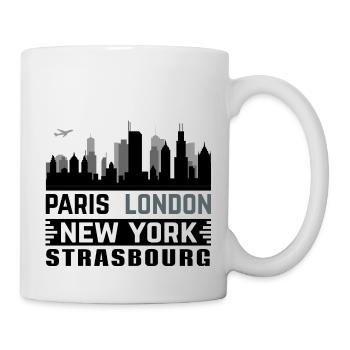 strasbourg Paris London New-York - Mug blanc - blanc - Droite
