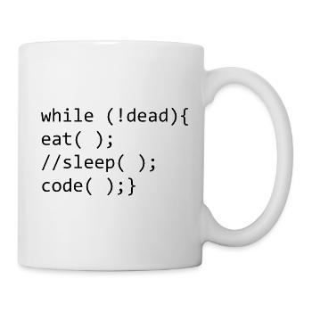 While Dead Eat Sleep Code 3 - Tasse - Weiß - Rechts