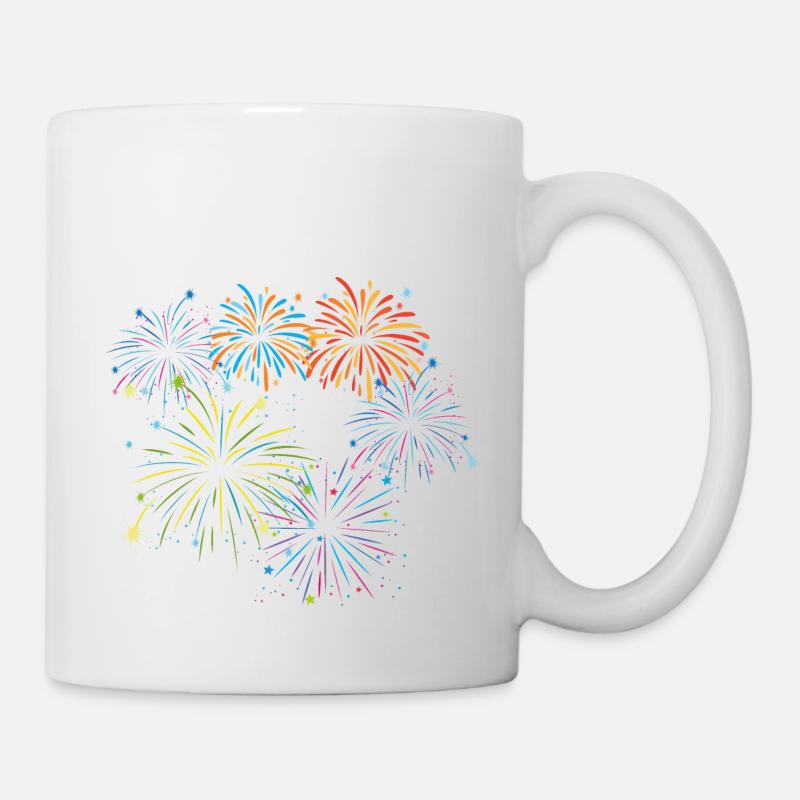 fireworks new year's eve firecracker rockets - Mug - white
