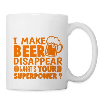 I make Beer disappear whats your Superpower Beer - Mug - white - Right