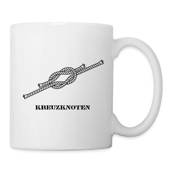 Segelknoten Seemannsknoten Kreuzknoten hell - Tasse - Weiß - Rechts