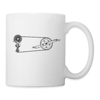 Fahrradantrieb Kette und Schaltung - Tasse - Weiß - Rechts