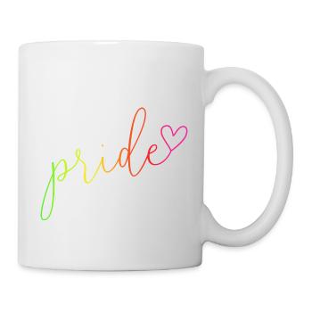 Pride Regenbogen Farben Schrift - Tasse - Weiß - Rechts