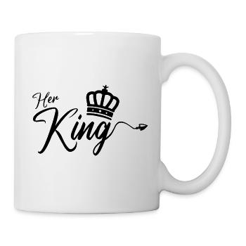 Her King King Queen Pärchenoutfit schwarz - Tasse - Weiß - Rechts