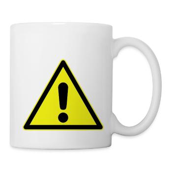 Gevaar Waarschuwing, Gefahrenwarnung - Tasse - Weiß - Rechts