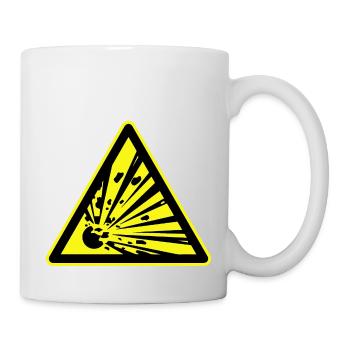 Explosief Waarschuwing, Sprengstoffwarnung - Tasse - Weiß - Rechts