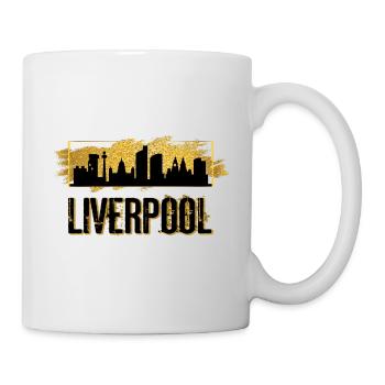 Liverpool Angleterre Ville Skyline Patrie Amour Gold - Mug blanc - blanc - Droite