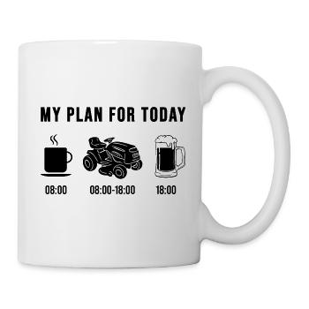 Lawn Tractor Lawn Mower Lawn Mowing Plan for Today - Mug - white - Right