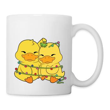 Enten Weihnachtsbeleuchtung - Tasse - Weiß - Rechts