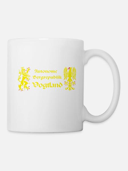 Vogtland autonom Bergrepublik Löwe Greif Sachsen - Tasse - Weiß