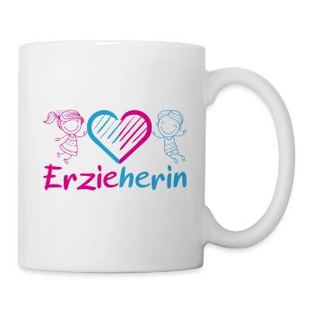 Erzieherin Kindergarten Kita Herz Mädchen Junge - Tasse - Weiß - Rechts