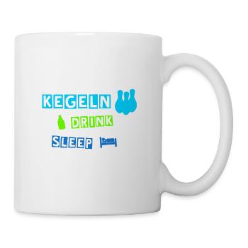Kegeln - Tasse - Weiß - Rechts