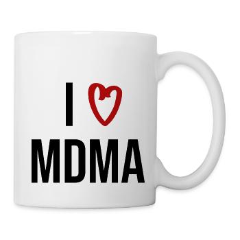 i love mdma drugs saying writing - Mug - white - Right