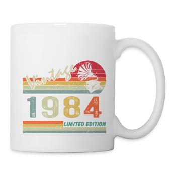 Vintage Grammophon 38. Geburtstag 1984 38 Jahre alt - Tasse - Weiß - Rechts