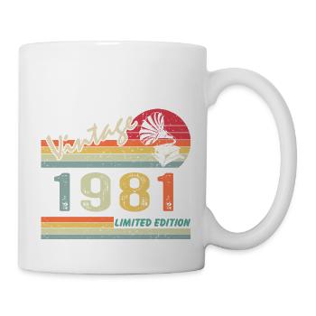 Vintage Grammophon 41. Geburtstag 1981 41 Jahre alt - Tasse - Weiß - Rechts