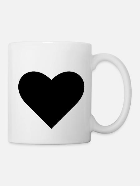 Black Heart - Tasse - Weiß