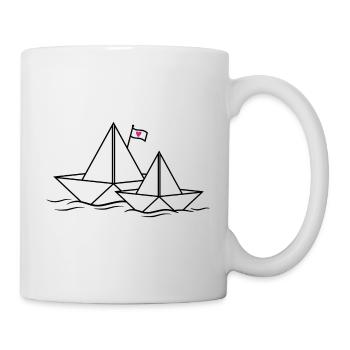 Paper Boats Paper Ship Ships Boats Love Couples - Mug - white - Right