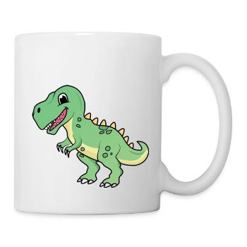 Dinosaurier | T-rex | Tyrannosaurus | süß | Kind - Tasse - Weiß - Rechts