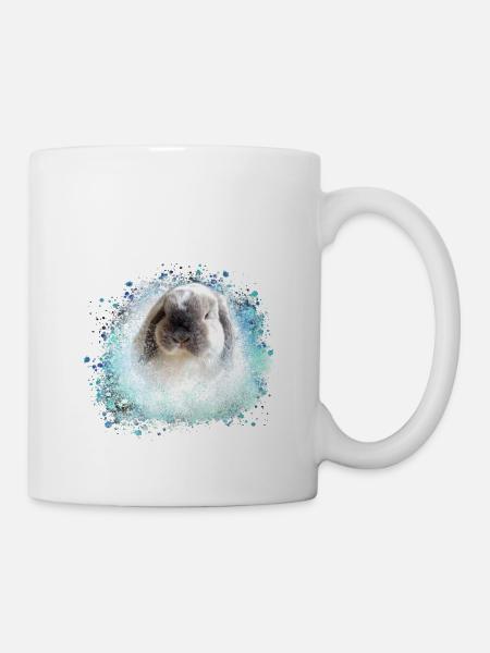 schlappohr,kaninchen, graffiti, pink,hase - Tasse - Weiß