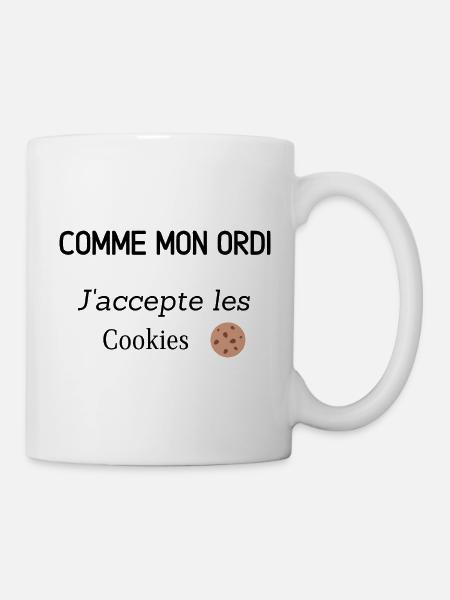 Comme mon ordi J'accepte les cookies - Mug blanc - blanc