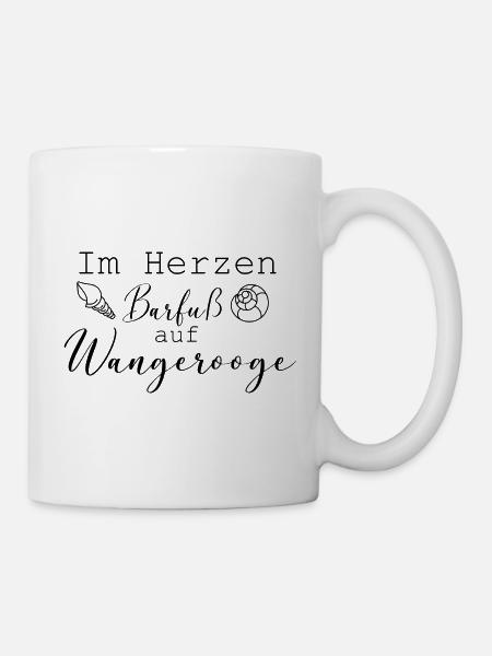 Im Herzen Barfuß auf Wangerooge Insel Must Have - Tasse - Weiß
