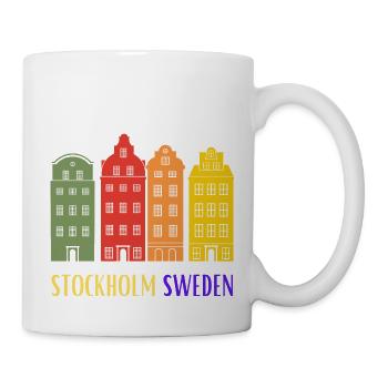 Stockholm Schweden, authentische Häuser aus der Altstadt - Tasse - Weiß - Rechts