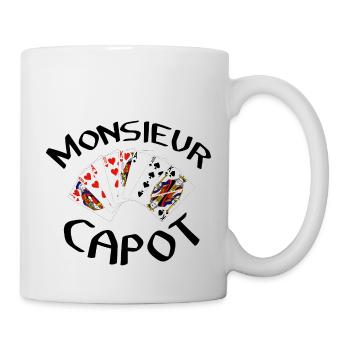 Belote Monsieur capot coinche contrée cadeau - Mug blanc - blanc - Droite