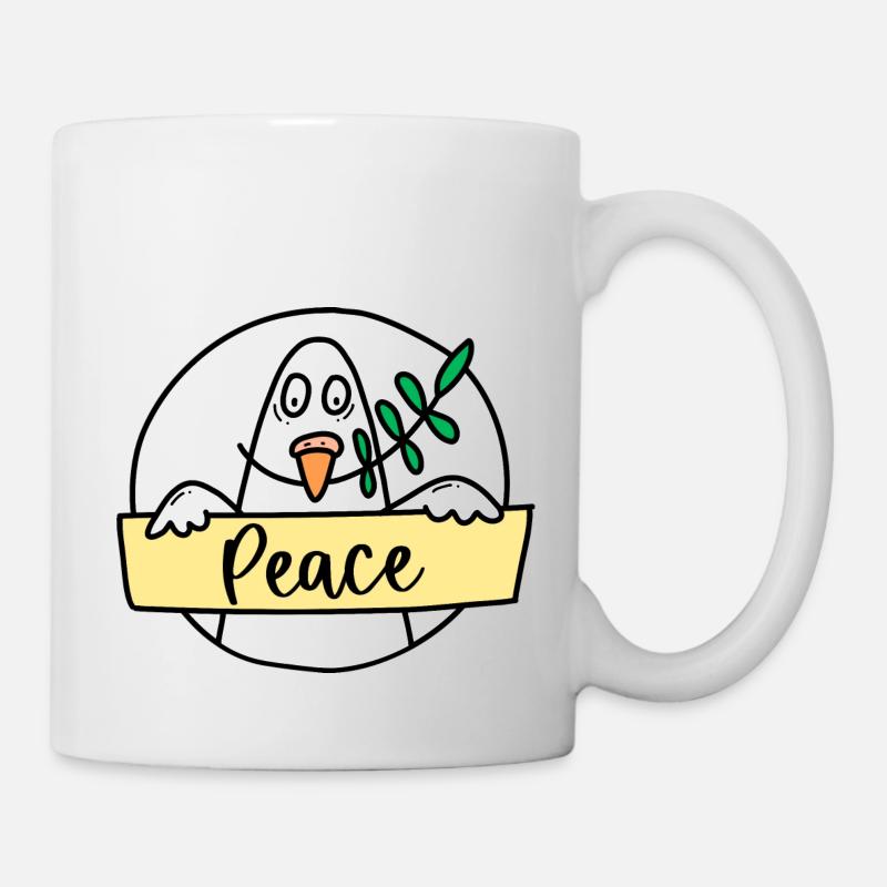 Friedenstaube "Peace" - Tasse - Weiß