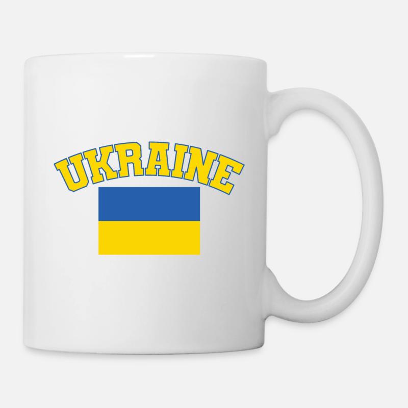 Drapeau de l’Ukraine, Ukraine - Mug blanc - blanc