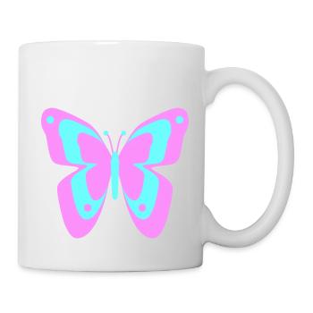 Schmetterling Falter Insekten Frühling Sommer bunt - Tasse - Weiß - Rechts