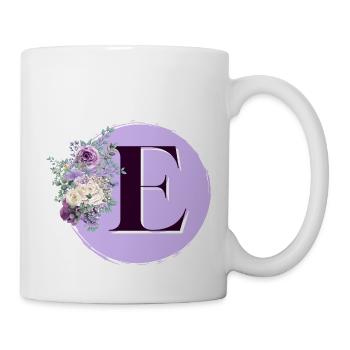 Brief E Blumenkranz - Tasse - Weiß - Rechts