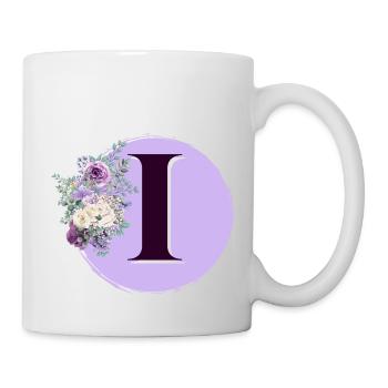 Buchstabe I Blumenkrone - Tasse - Weiß - Rechts