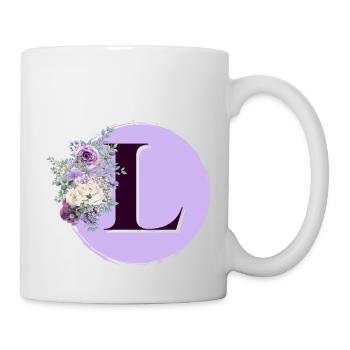 letter L flowers Flower crown - Mug - white - Right