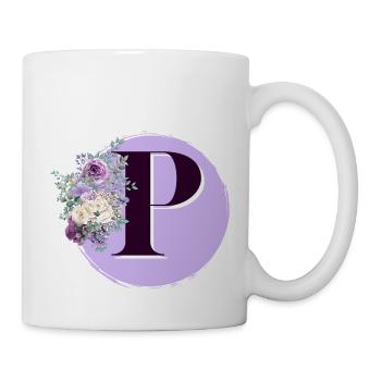 Buchstabe P Blumenkrone - Tasse - Weiß - Rechts