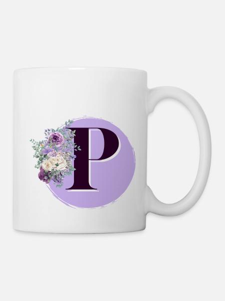 Buchstabe P Blumenkrone - Tasse - Weiß
