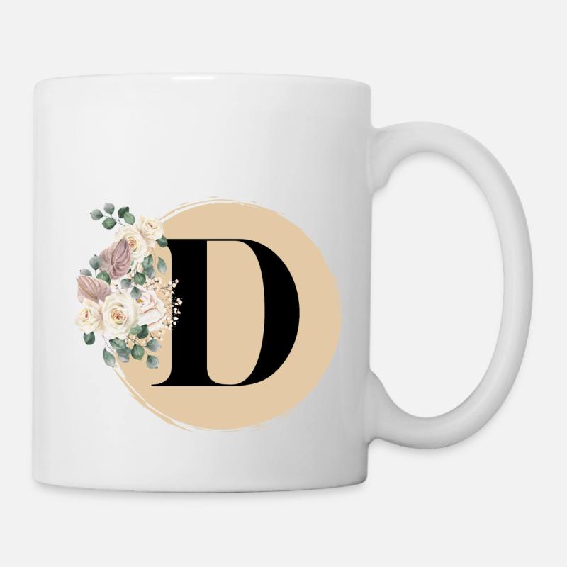 Buchstabe D - Tasse - Weiß